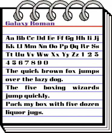 Galaxy Roman animated font preview