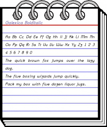 Galexica BoldItalic animated font preview Galexica BoldItalic animated font preview