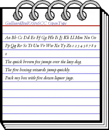 Galliard Regular animated font preview Galliard Regular animated font preview