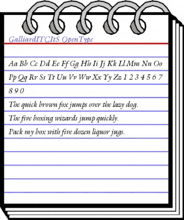 Galliard ITCItS animated font preview