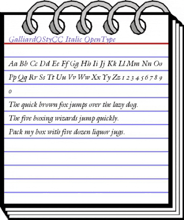 GalliardOStyCC Regular animated font preview