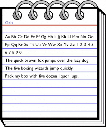 Gals Normal animated font preview Gals Normal animated font preview