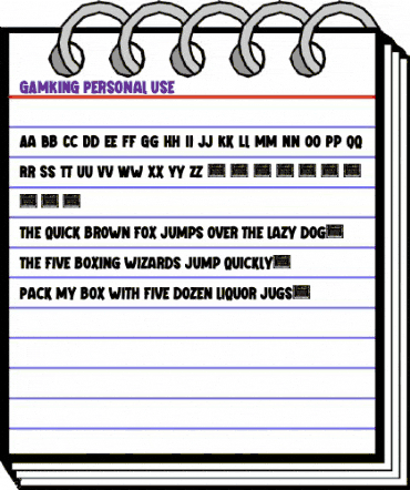 GAMKING Personal Use animated font preview