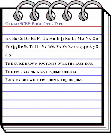 GammaSCEF Book animated font preview