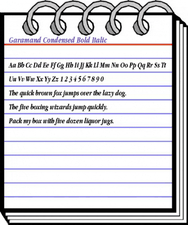 Garamand Condensed Bold Italic animated font preview Garamand Condensed Bold Italic animated font preview