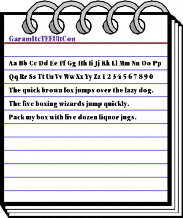 GaramItcTEEUltCon Regular animated font preview GaramItcTEEUltCon Regular animated font preview