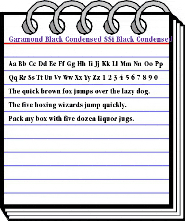 Garamond Black Condensed SSi Black Condensed animated font preview
