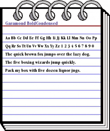 Garamond BoldCondensed animated font preview Garamond BoldCondensed animated font preview