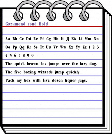 Garamond cond Bold animated font preview Garamond cond Bold animated font preview