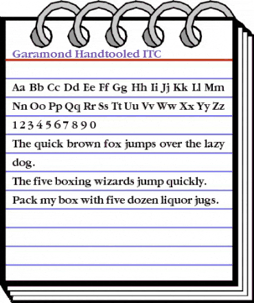 Garamond Handtooled ITC Regular animated font preview