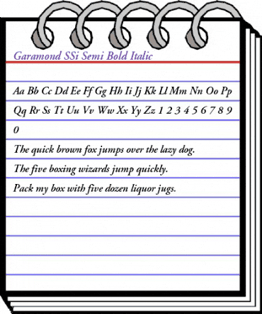 Garamond SSi Semi Bold Italic animated font preview Garamond SSi Semi Bold Italic animated font preview