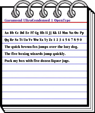 ITC Garamond Ultra Condensed animated font preview