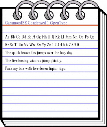 Garamond BE Condensed animated font preview Garamond BE Condensed animated font preview