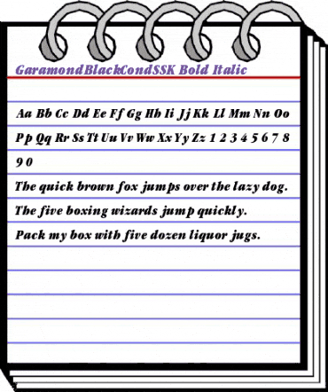 GaramondBlackCondSSK Bold Italic animated font preview GaramondBlackCondSSK Bold Italic animated font preview