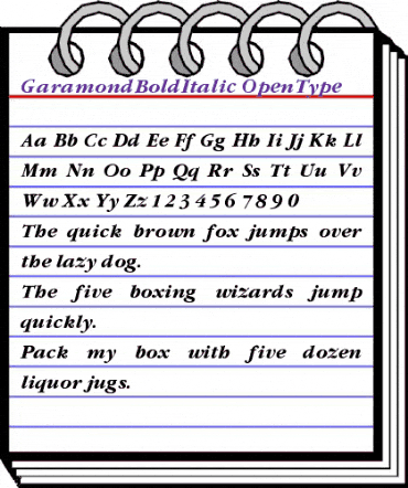 Garamond BoldItalic animated font preview Garamond BoldItalic animated font preview
