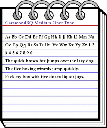 Garamond BQ Regular animated font preview