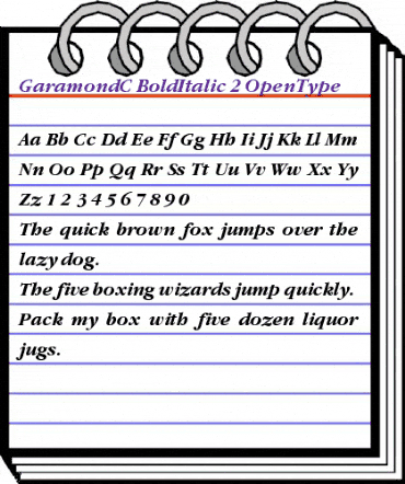 GaramondC Bold Italic animated font preview
