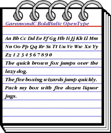 GaramondC Regular animated font preview