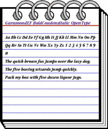 GaramondEF BoldCondensItalic animated font preview GaramondEF BoldCondensItalic animated font preview