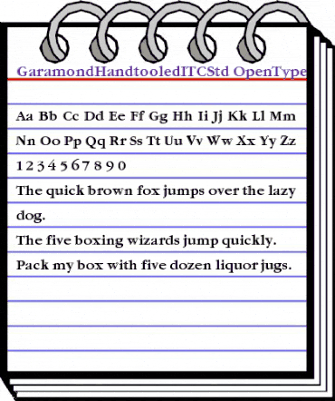 Garamond Handtooled ITC Std Regular animated font preview