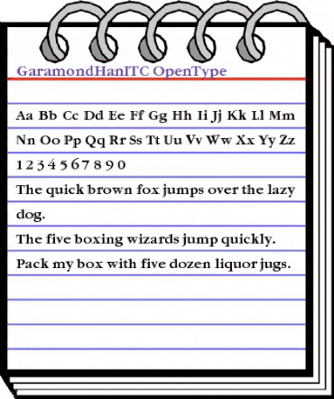 Garamond Handtooled ITC Regular animated font preview