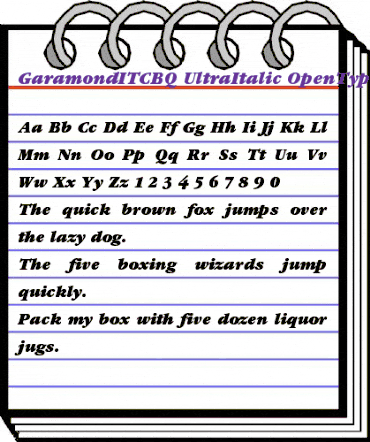 Garamond ITC BQ Regular animated font preview