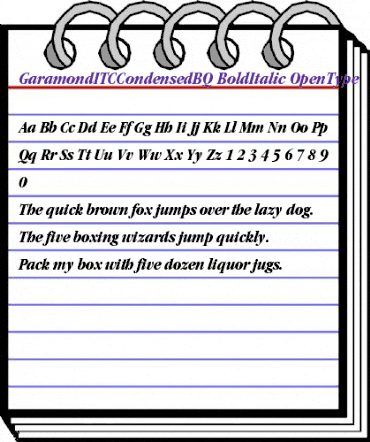 Garamond ITC Condensed BQ Regular animated font preview Garamond ITC Condensed BQ Regular animated font preview