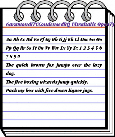 Garamond ITC Condensed BQ Regular animated font preview
