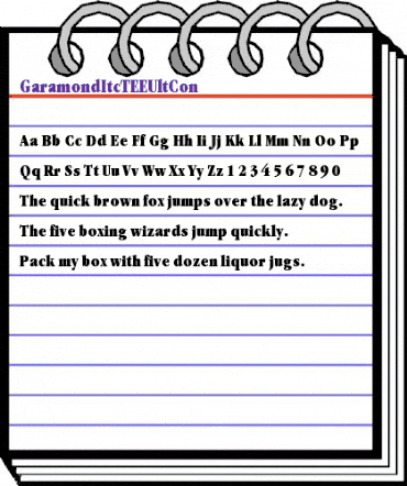 GaramondItcTEEUltCon Regular animated font preview