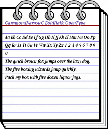 GaramondNarrowC Regular animated font preview GaramondNarrowC Regular animated font preview