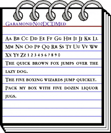 GaramondNo2DCDMed Regular animated font preview