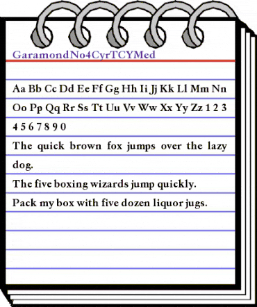 GaramondNo4CyrTCYMed Regular animated font preview