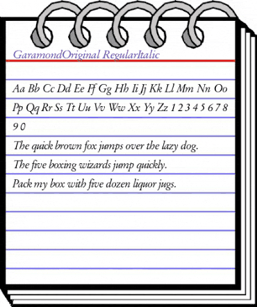 GaramondOriginal RegularItalic animated font preview GaramondOriginal RegularItalic animated font preview