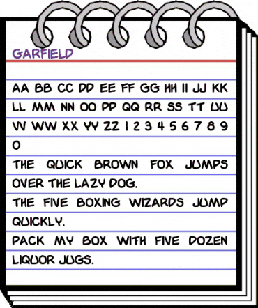 Garfield Regular animated font preview Garfield Regular animated font preview