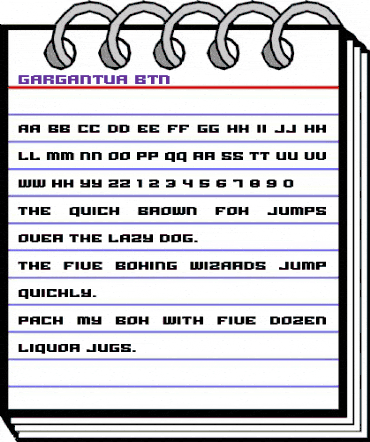 Gargantua BTN Regular animated font preview Gargantua BTN Regular animated font preview