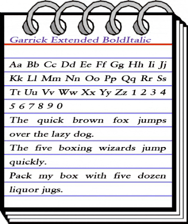 Garrick Extended BoldItalic animated font preview Garrick Extended BoldItalic animated font preview