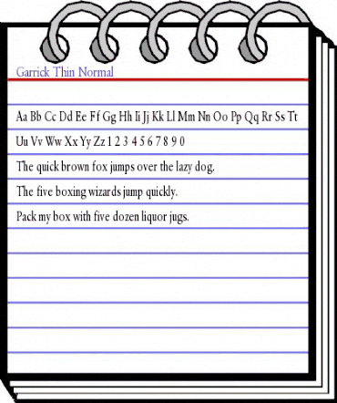 Garrick Thin Normal animated font preview Garrick Thin Normal animated font preview