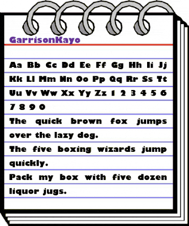 GarrisonKayo Regular animated font preview
