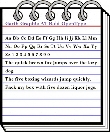 Garth Graphic AT Bold animated font preview