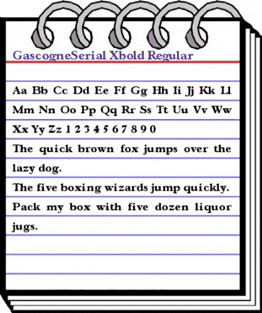 GascogneSerial-Xbold Regular animated font preview GascogneSerial-Xbold Regular animated font preview