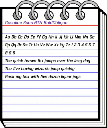 Gasoline Sans BTN BoldOblique animated font preview Gasoline Sans BTN BoldOblique animated font preview