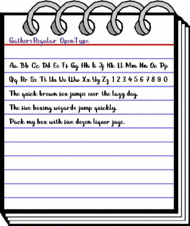 Gathers Regular animated font preview