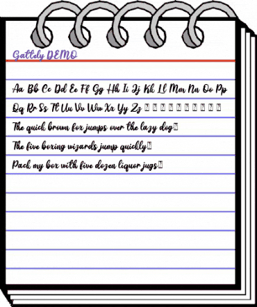 Gattely DEMO Regular animated font preview Gattely DEMO Regular animated font preview