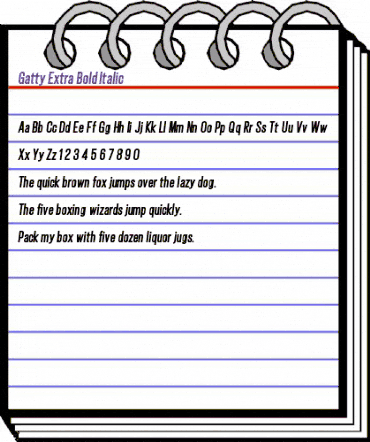 Gatty Extra Bold Italic animated font preview Gatty Extra Bold Italic animated font preview