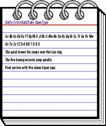 Gatty Extra Bold Italic animated font preview Gatty Extra Bold Italic animated font preview