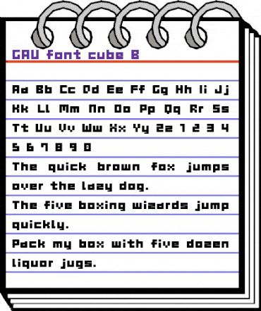 GAU_font_cube_B Regular animated font preview