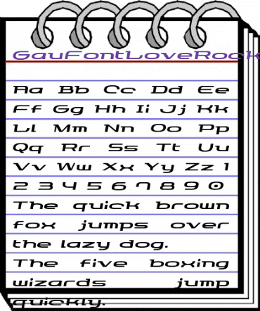 GauFontLoveRocket Regular animated font preview