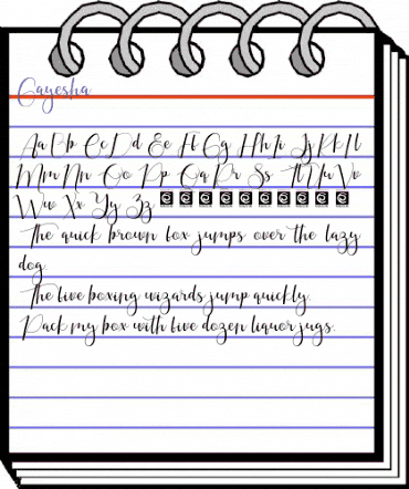 Gayesha Regular animated font preview Gayesha Regular animated font preview