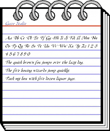 Gaze Italic animated font preview Gaze Italic animated font preview