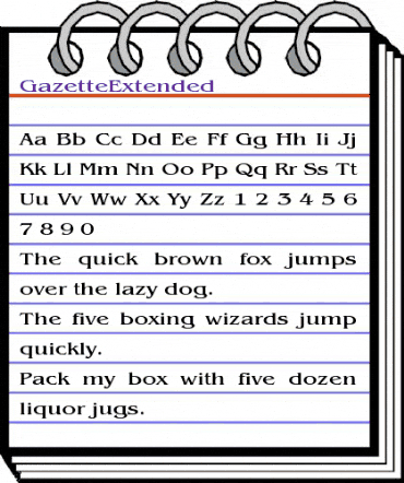 GazetteExtended Regular animated font preview GazetteExtended Regular animated font preview